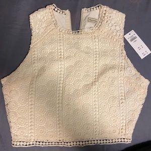 Abercrombie xsmall beige boho crop top